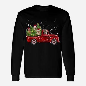 Golden Retriever Lover Red Truck Christmas Pine Tree Unisex Long Sleeve | Crazezy