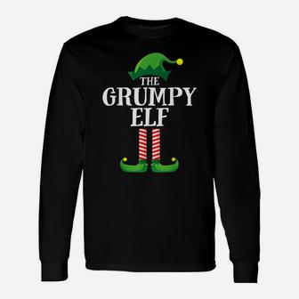 Grumpy Elf Matching Family Group Christmas Party Pajama Unisex Long Sleeve | Crazezy