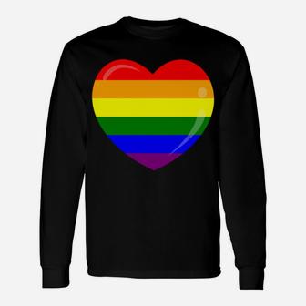 Heart Pocket Lgbt Flag Cute Gay Pride Rainbow Glbt Gift Sweatshirt Unisex Long Sleeve | Crazezy