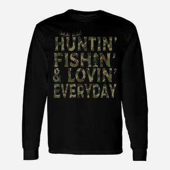 Hunting Fishing Loving Everyday Hunting Dad Gift Shirt Unisex Long Sleeve | Crazezy