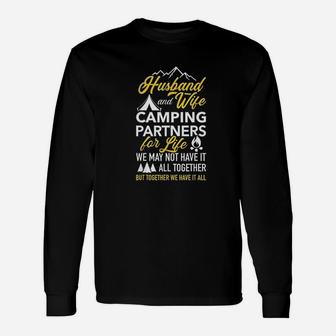 Husband And Wife Camping Partners For Life Unisex Long Sleeve | Crazezy AU