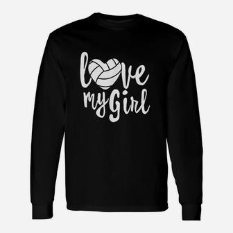 I Love My Girls Mom Volleyball Cute Volleyball Mom Unisex Long Sleeve | Crazezy CA