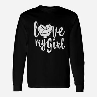 I Love My Girls Mom Volleyball Cute Volleyball Mom Unisex Long Sleeve | Crazezy