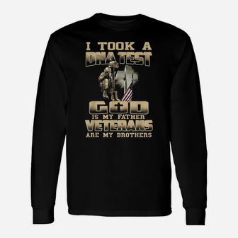 I Took A Dna Test God Is My Father Veterans Are My Brother Unisex Long Sleeve | Crazezy DE