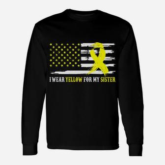 I Wear Yellow For My Sister Spina Bifida Awareness Month Unisex Long Sleeve | Crazezy