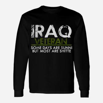 Iraq Veteran T-Shirt Funny Vet Tee Military Unisex Long Sleeve | Crazezy