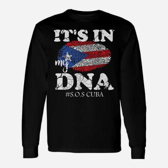 It's In My DNA SOS Free Cuba Flag Cuban Pride Men Women Unisex Long Sleeve | Crazezy