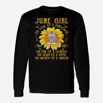 June Girl The Soul Of A Sunflower Yoga Birthday Unisex Long Sleeve | Crazezy