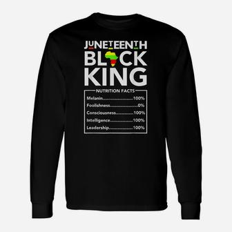 Juneteenth Black King Nutritional Facts Men Boys Dad Son Fun Unisex Long Sleeve | Crazezy AU