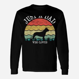 Just A Dad Who Loves Presa Canario Dog Lover DAD Gift Unisex Long Sleeve | Crazezy