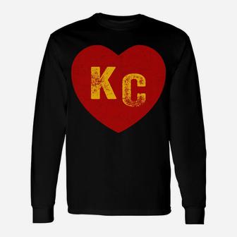 Kc Red Kansas City Heart Kc Love Letters Vintage Kc Hearts Sweatshirt Unisex Long Sleeve | Crazezy AU