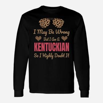 Kentuckian Leopard Print Kentucky Cute Funny Saying Gift Unisex Long Sleeve | Crazezy