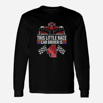Kids 4 Year Old Race Car Birthday Formula 4th Racing Party Gift Unisex Long Sleeve | Crazezy