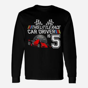 Kids 5 Year Old Race Car Birthday 5th Racing Party Gift Unisex Long Sleeve | Crazezy CA