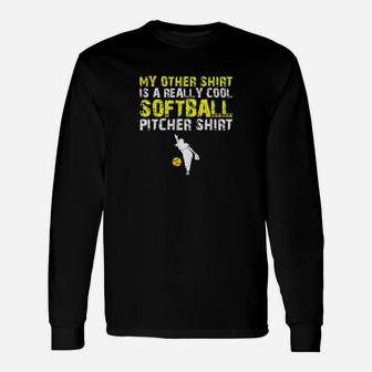 Kids Cool Youth Softball Pitcher Funny Cute Gift Girl Unisex Long Sleeve | Crazezy