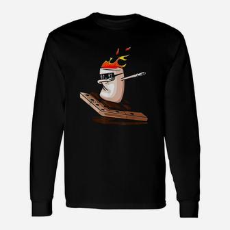 Kids Dabbing S'mores Smores Camping Food Bonfire Unisex Long Sleeve | Crazezy CA
