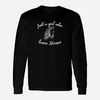 Kids Horse Just A Girl Who Loves Racing Riding Gift Unisex Long Sleeve | Crazezy