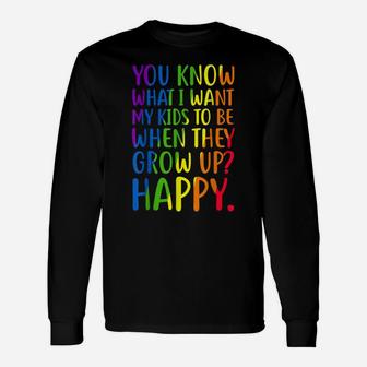 Lgbt Awareness Parents Mom Dad Gay Pride Rainbow Unisex Long Sleeve | Crazezy