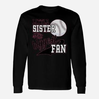 Little Sister And Biggest Fan Baseball Family Fan Unisex Long Sleeve | Crazezy