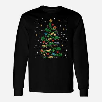 Lizard Christmas Tree Funny Reptile Lover Xmas Gifts Unisex Long Sleeve | Crazezy