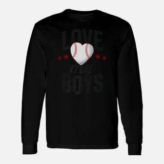 Love My Boys Baseball Mother Mama Player Team Unisex Long Sleeve | Crazezy