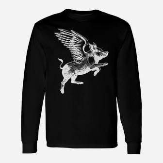 Love Pig Flying Winged Pigs Unisex Long Sleeve | Crazezy CA