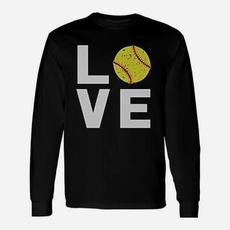 Love Softball Gift For Softball Fans Unisex Long Sleeve | Crazezy DE