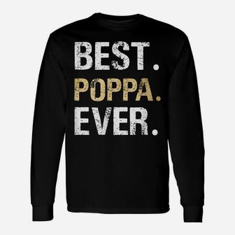 Mens Best Poppa Graphic Poppa Gift From Granddaughter Grandson Unisex Long Sleeve | Crazezy UK