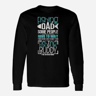 Mens Fishing Dad Funny Father Kid Matching T-Shirt Unisex Long Sleeve | Crazezy