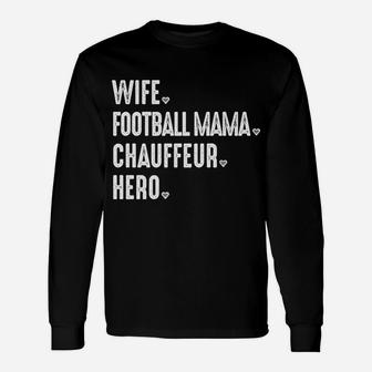 Mens Football Mama Novelty For Women Moms Wife Hero Unisex Long Sleeve | Crazezy