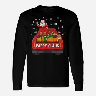 Mens Pappy Claus Shirt Red Truck Santa Reindeer Elf Christmas Unisex Long Sleeve | Crazezy AU