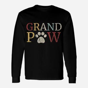 Mens Retro Grand Paw Dog Lover Grandpaw Grandpa Gift Unisex Long Sleeve | Crazezy UK