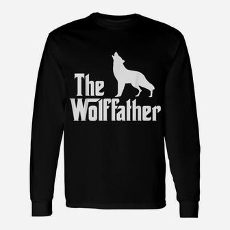 Mens The Wolffather Funny Wolves Lover Wolf Unisex Long Sleeve | Crazezy