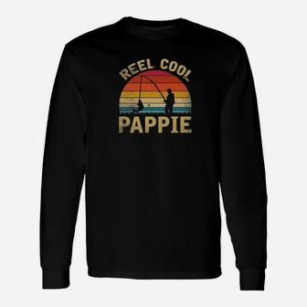 Mens Vintage Reel Cool Pappie Fish Fishing Shirt Fathers Day Gif Unisex Long Sleeve | Crazezy