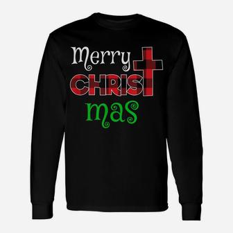 Merry Christmas Christians S Buffalo Plaid Pajamas Unisex Long Sleeve | Crazezy