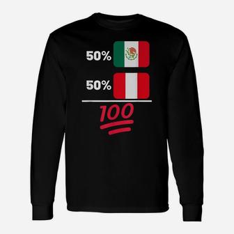Mexican And Peruvian Mix Heritage Flag Gift Unisex Long Sleeve | Crazezy UK