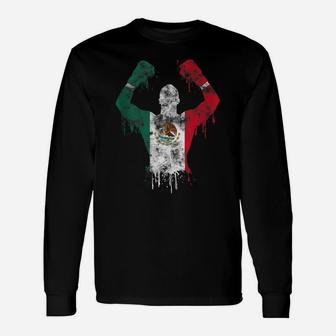 Mexican Boxing Mexico Gloves Mitts Design Mexico Flag Mexica Unisex Long Sleeve | Crazezy CA