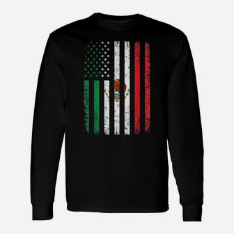 Mexico Flag Shirt Gift 4Th Of July Usa American Mexican Flag Unisex Long Sleeve | Crazezy