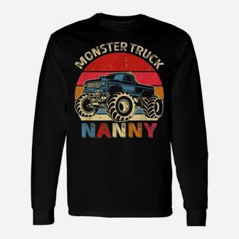 Monster Truck Nanny Matching Family Birthday Party Unisex Long Sleeve | Crazezy