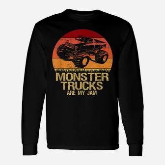 Monster Trucks Are My Jam Vintage Monster Truck Retro Gifts Unisex Long Sleeve | Crazezy