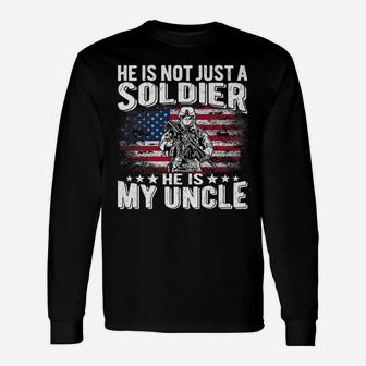 My Uncle Is A Soldier Patriotic Proud Army Niece Nephew Gift Unisex Long Sleeve | Crazezy