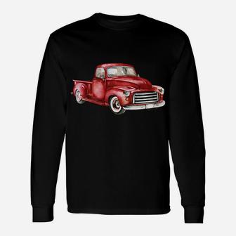 Not Old Just Retro Fun Vintage Red Pick Up Truck Sweatshirt Unisex Long Sleeve | Crazezy DE