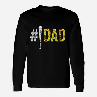 Number One Softball Fan Dad Gift From Daughter Unisex Long Sleeve | Crazezy AU