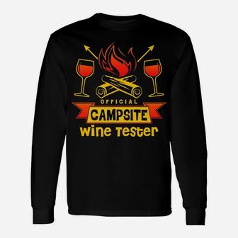 Official Campsite Wine Tester Funny Camper Unisex Long Sleeve | Crazezy UK