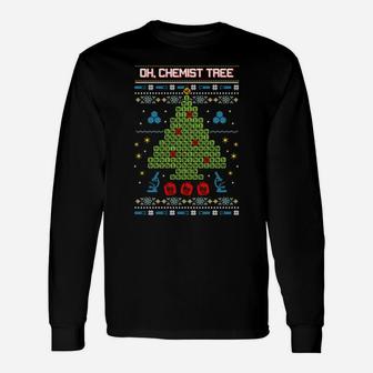 Oh, Chemistree, Chemist Tree - Ugly Chemistry Christmas Sweatshirt Unisex Long Sleeve | Crazezy UK
