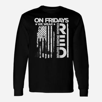 On Friday We Wear Red Veteran Red Friday Us Flag Unisex Long Sleeve | Crazezy AU