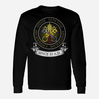 One Holy Catholic & Apostolic Church Catholic Latin T Shirt Unisex Long Sleeve | Crazezy