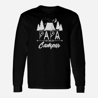 Papa Camping Lover Shirt Vacation Adventure Camper Gift Unisex Long Sleeve | Crazezy