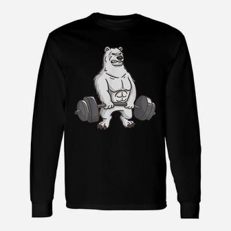 Polar Bear Powerlifting Weightlifting Gym And Animal Lovers Unisex Long Sleeve | Crazezy DE