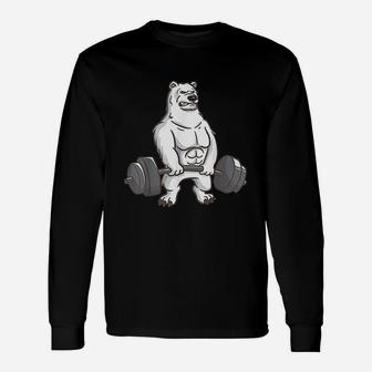 Polar Bear Powerlifting Weightlifting Gym And Animal Lovers Unisex Long Sleeve | Crazezy CA